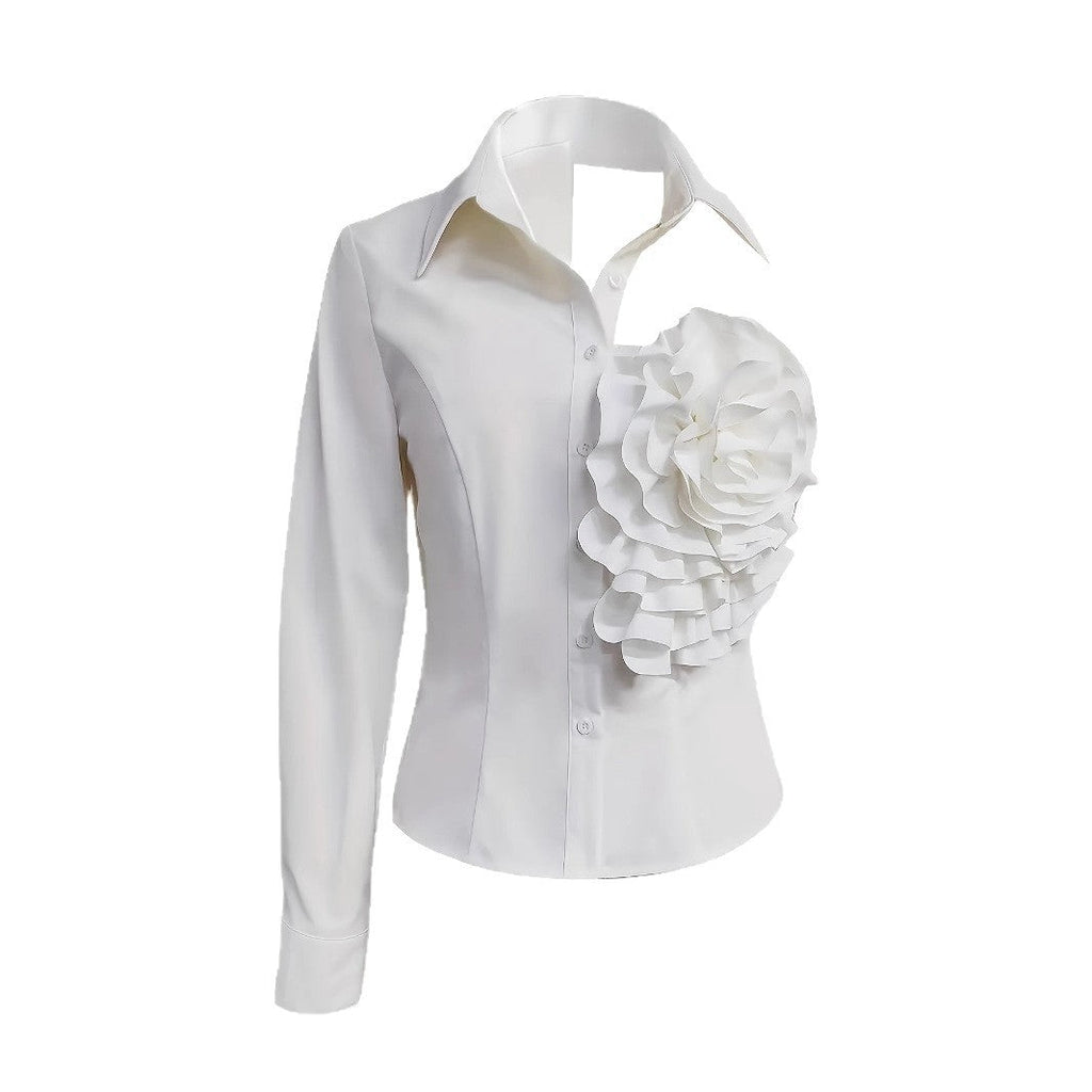 White Blouse With A One-shoulder TOP