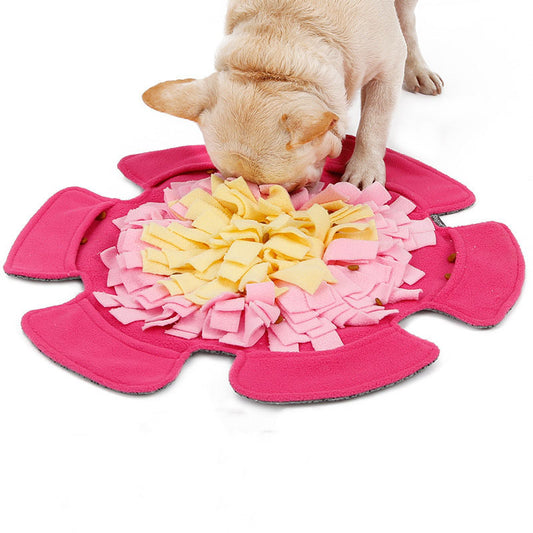 Flower-shaped dog yoga mat