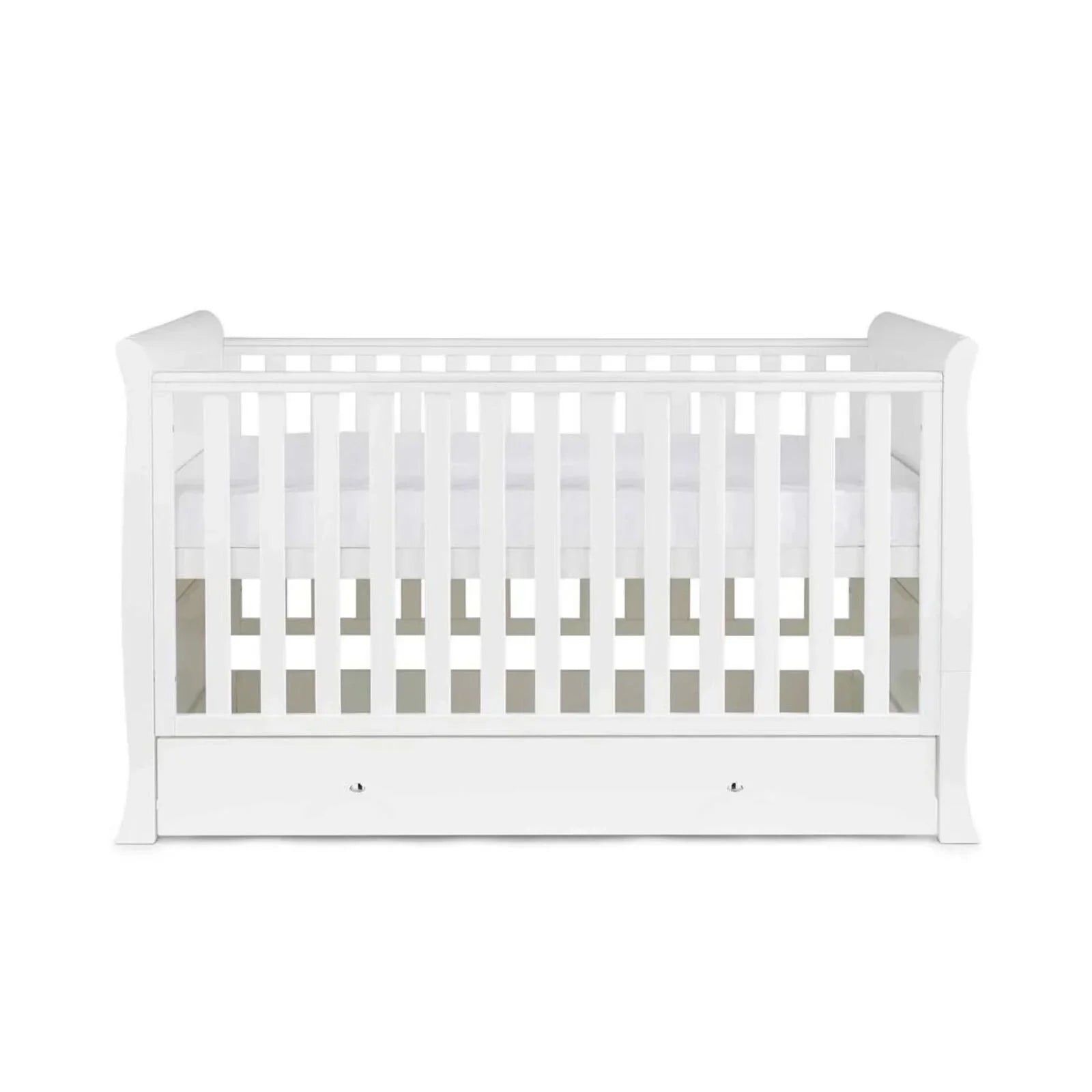 Ickle Bubba Snowdon Classic Cot Bed White - Premium Pocket Sprung Mattress