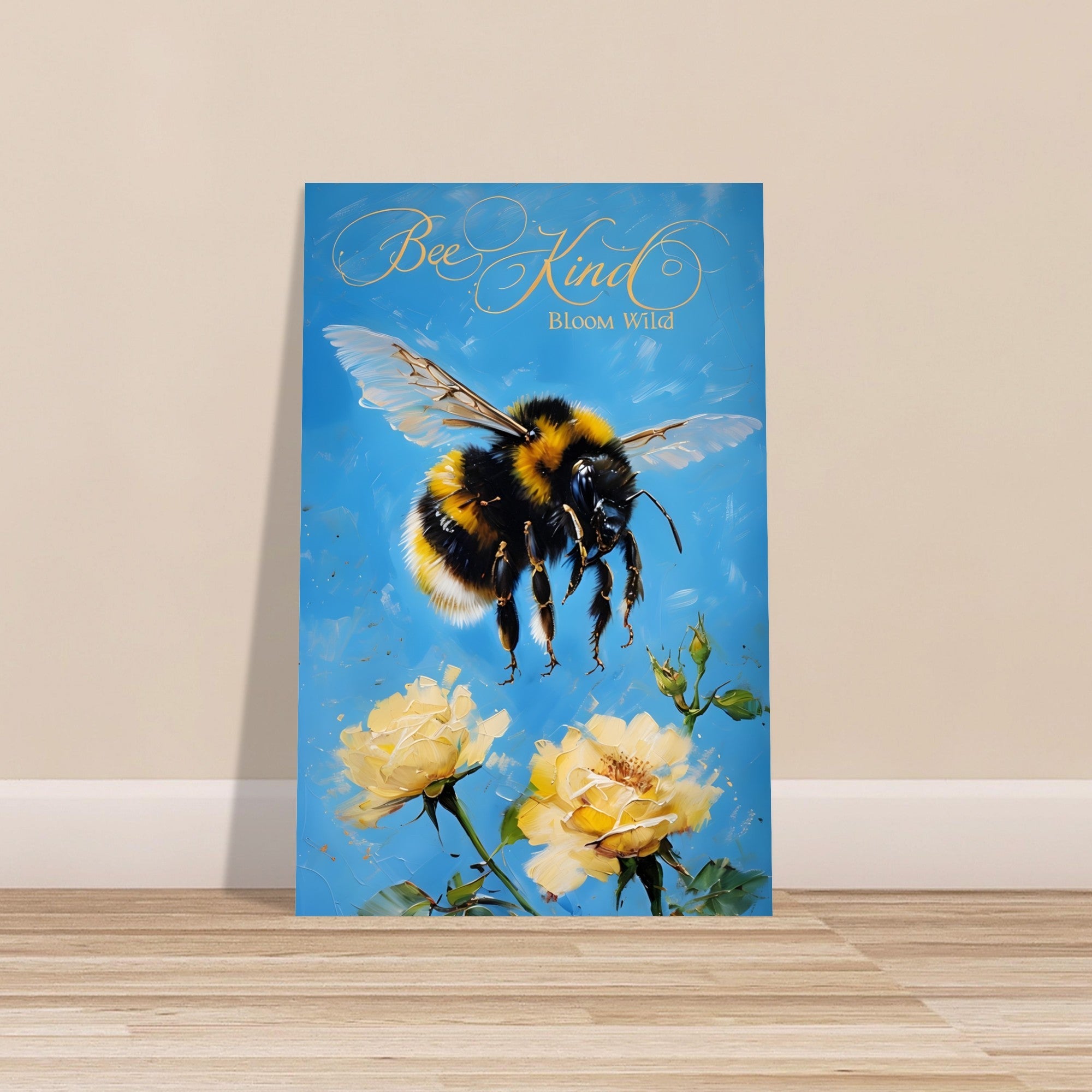Bumblebee Flight Art Print – Vibrant Nature-Inspired Poster