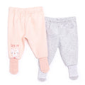 HelloBaby 2-Pack Joggers with Socks Pink