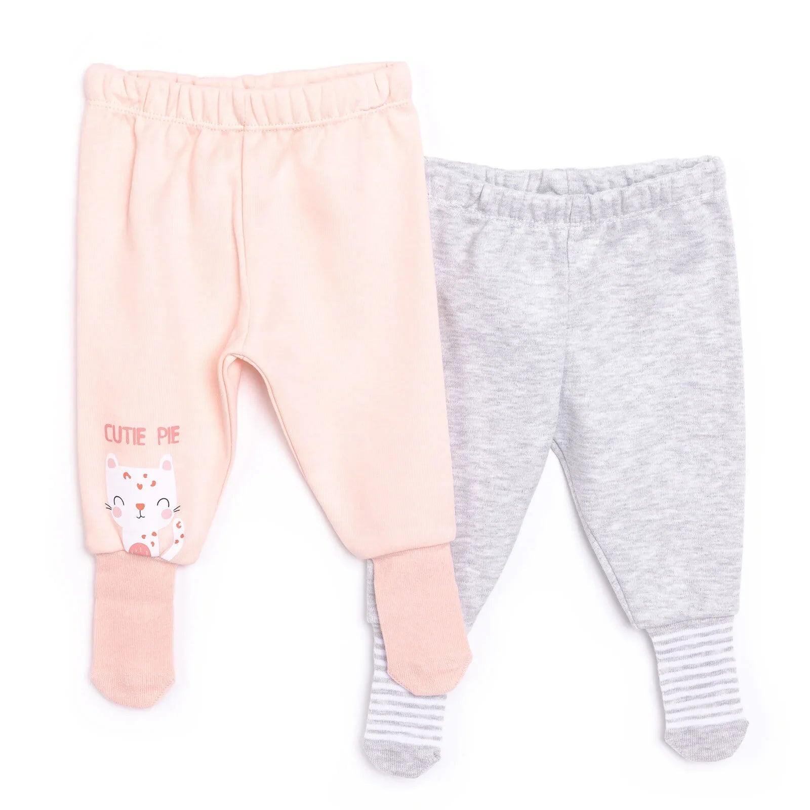 HelloBaby 2-Pack Joggers with Socks Pink