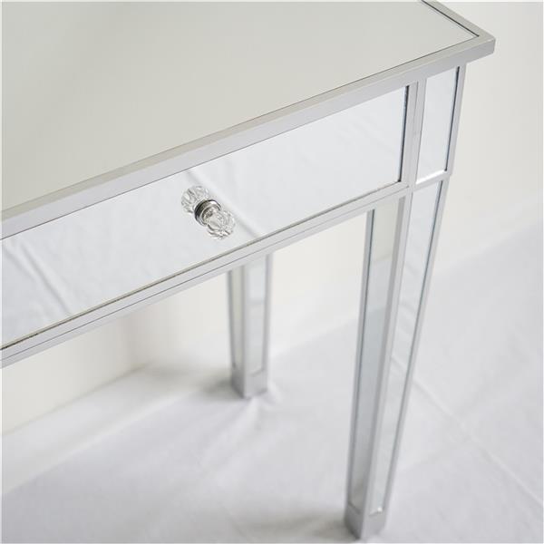 Mirrored Makeup Table Desk Vanity for Women with 2 Drawers