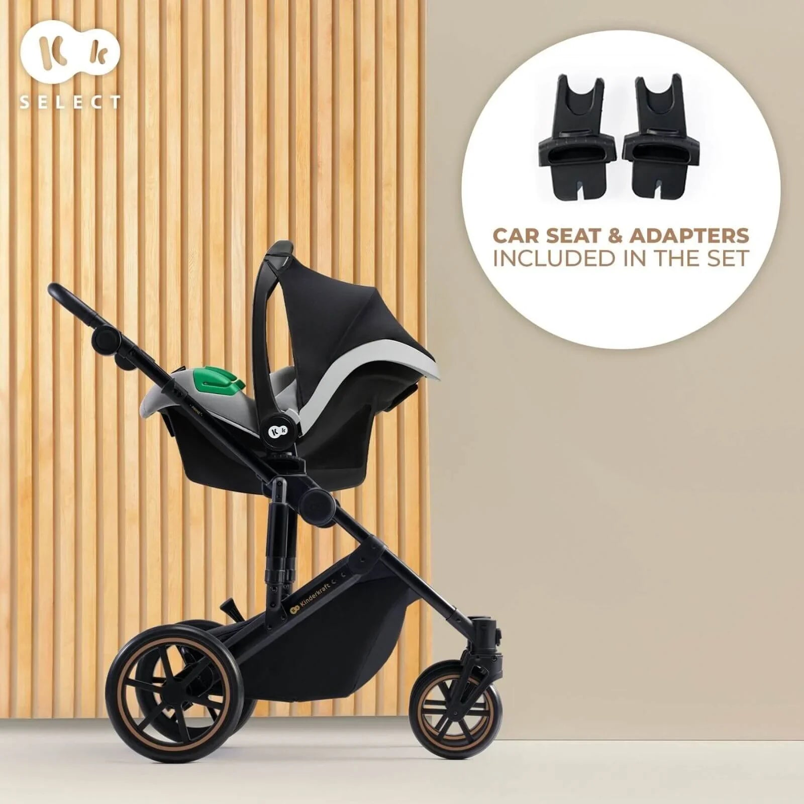 Kinderkraft 3-in-1 Mink Pro Prime 2 Travel System with Car Seat - Shadow Grey