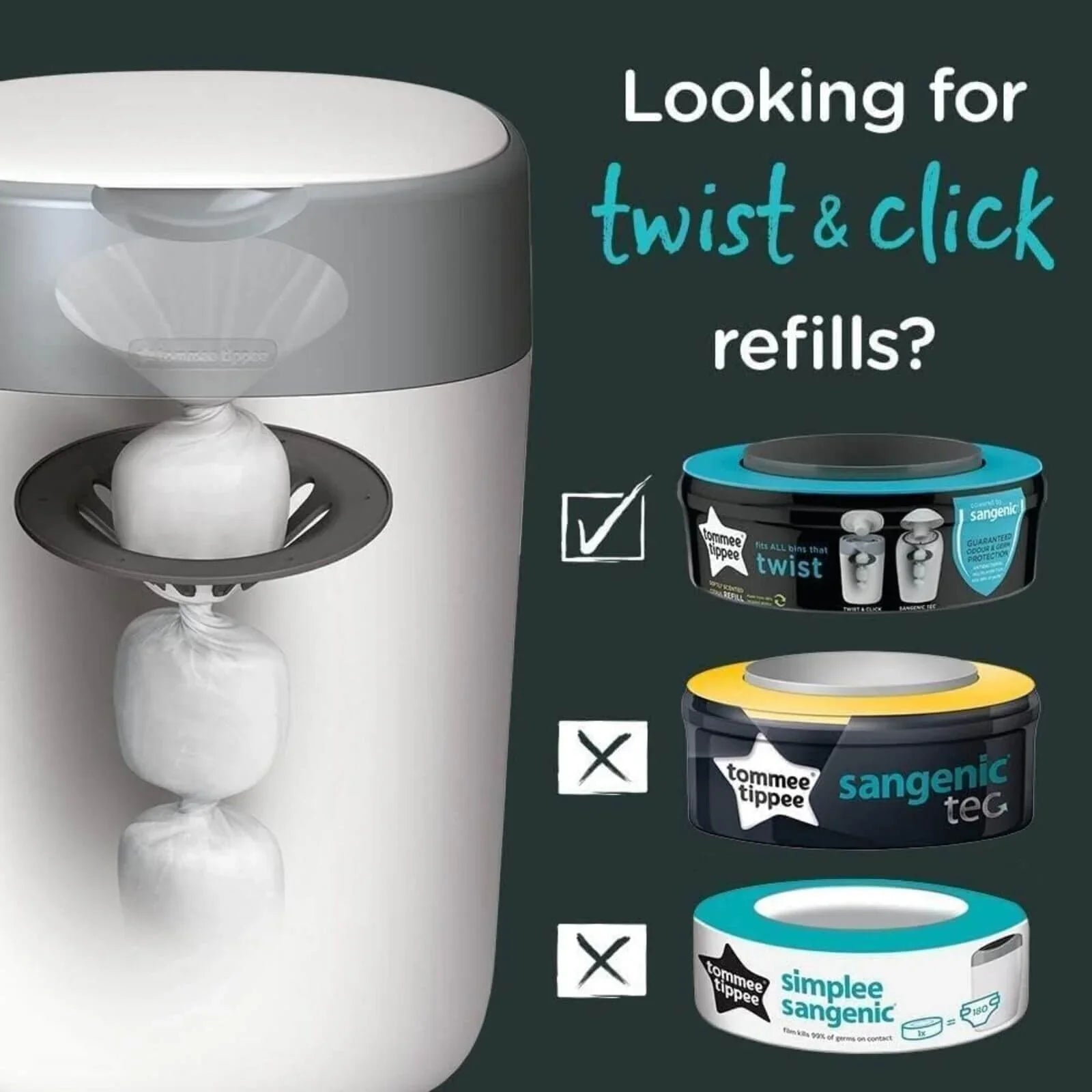 Tomme Tippee Sangenic Twist and Click Cassettes 3 pcs