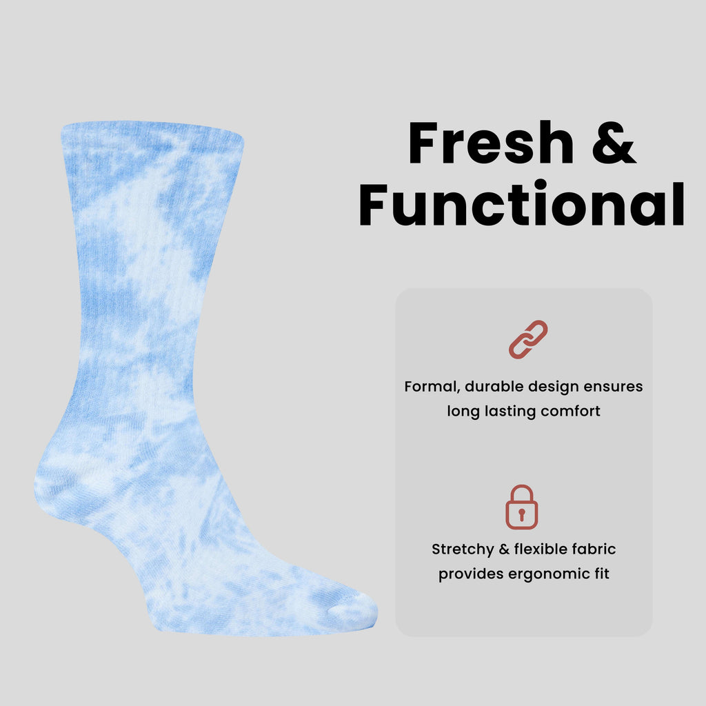 5 Pack Tie Dye Sport Socks Cotton Durable Blend for Casual & Everyday Designer Wear Unisex by Sock Stack