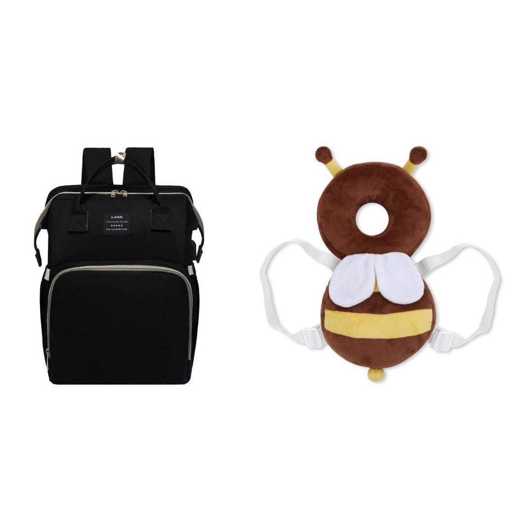 Multifunctional Maternity Diaper Backpack Upgraded With Removable Mosquito Net Large Capacity Foldable Infants Baby Crib Waterproof Nappy Mother Bag For Travel