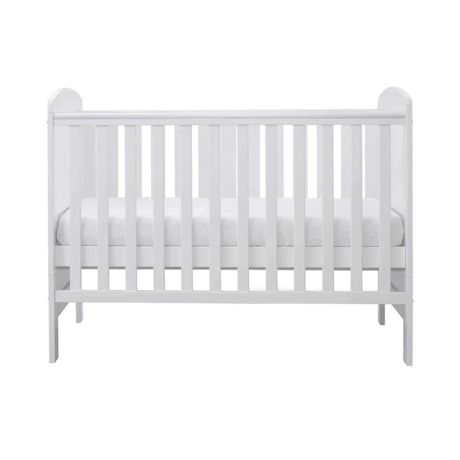 Ickle Bubba Coleby Mini Cot Bed White - Premium Sprung Mattress