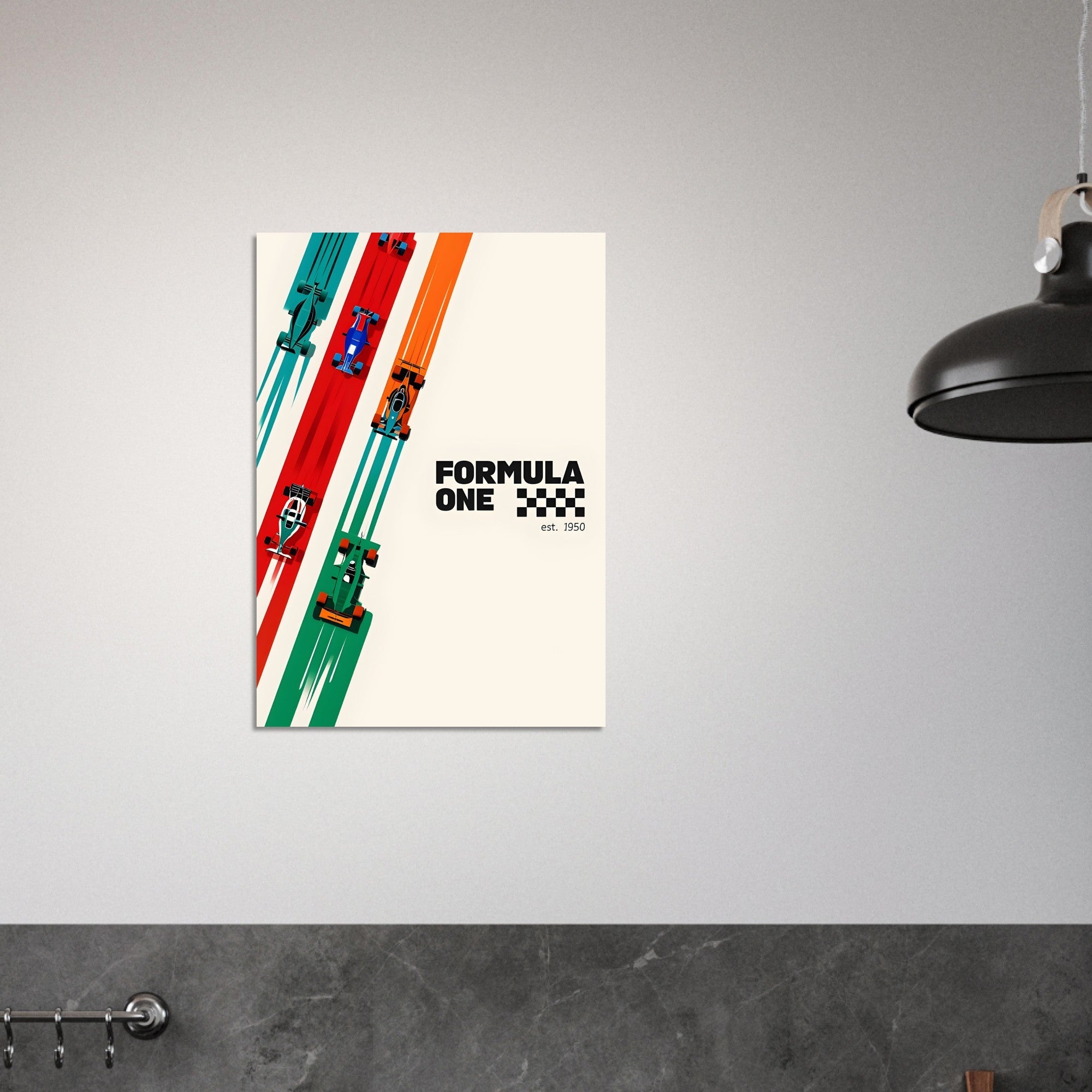 Retro Racing Poster - Vintage Matte Wall Art | Classic Car Motorsport Print for Home Decor