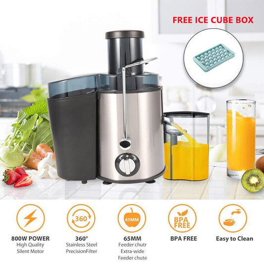 800W Juicer Machine Whole Fruit Vegetable Juice Extractor Free Ice Cube Box