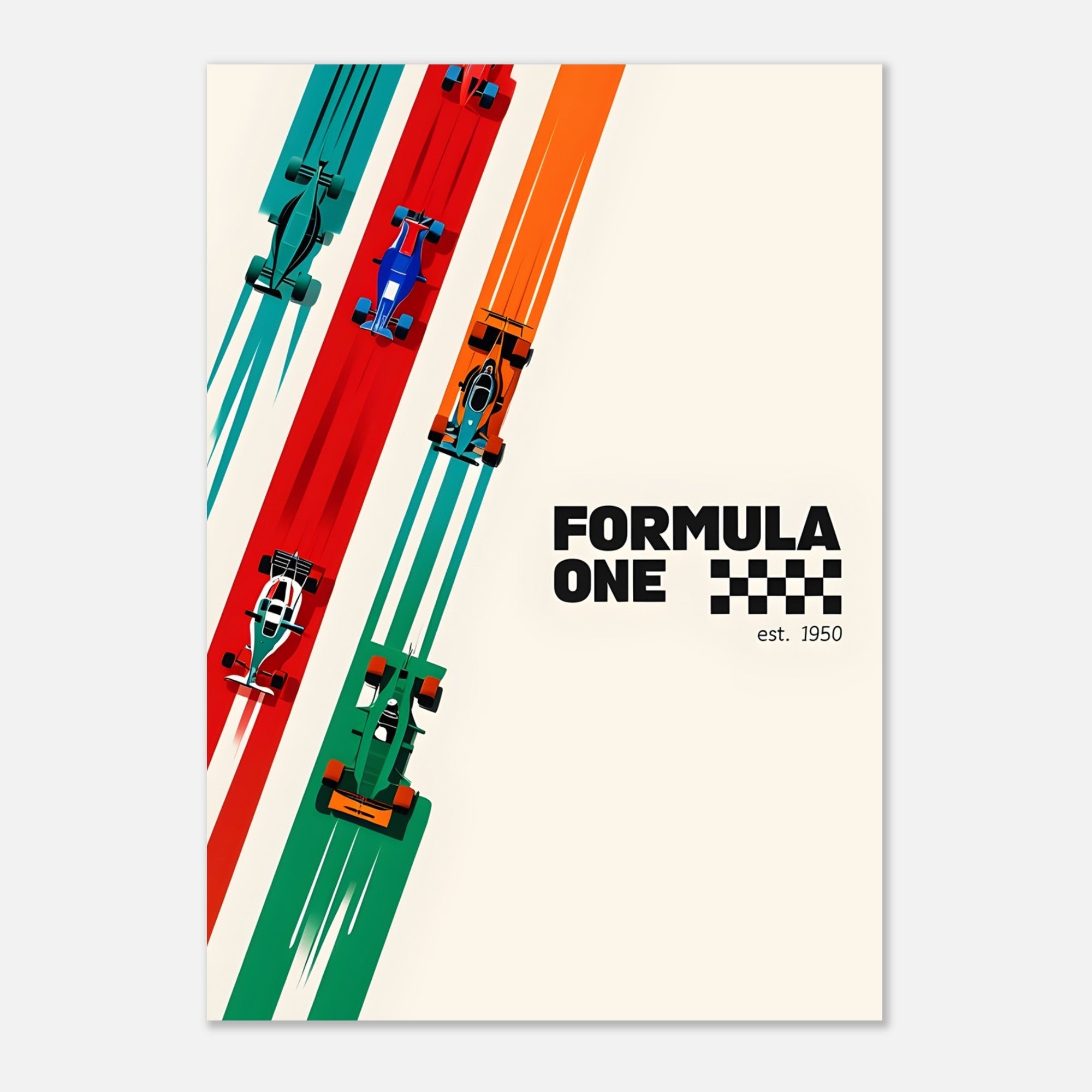 Retro Racing Poster - Vintage Matte Wall Art | Classic Car Motorsport Print for Home Decor