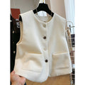 Round Neck Vest French Style Temperament Outer Wear Bandage Dress Sleeveless