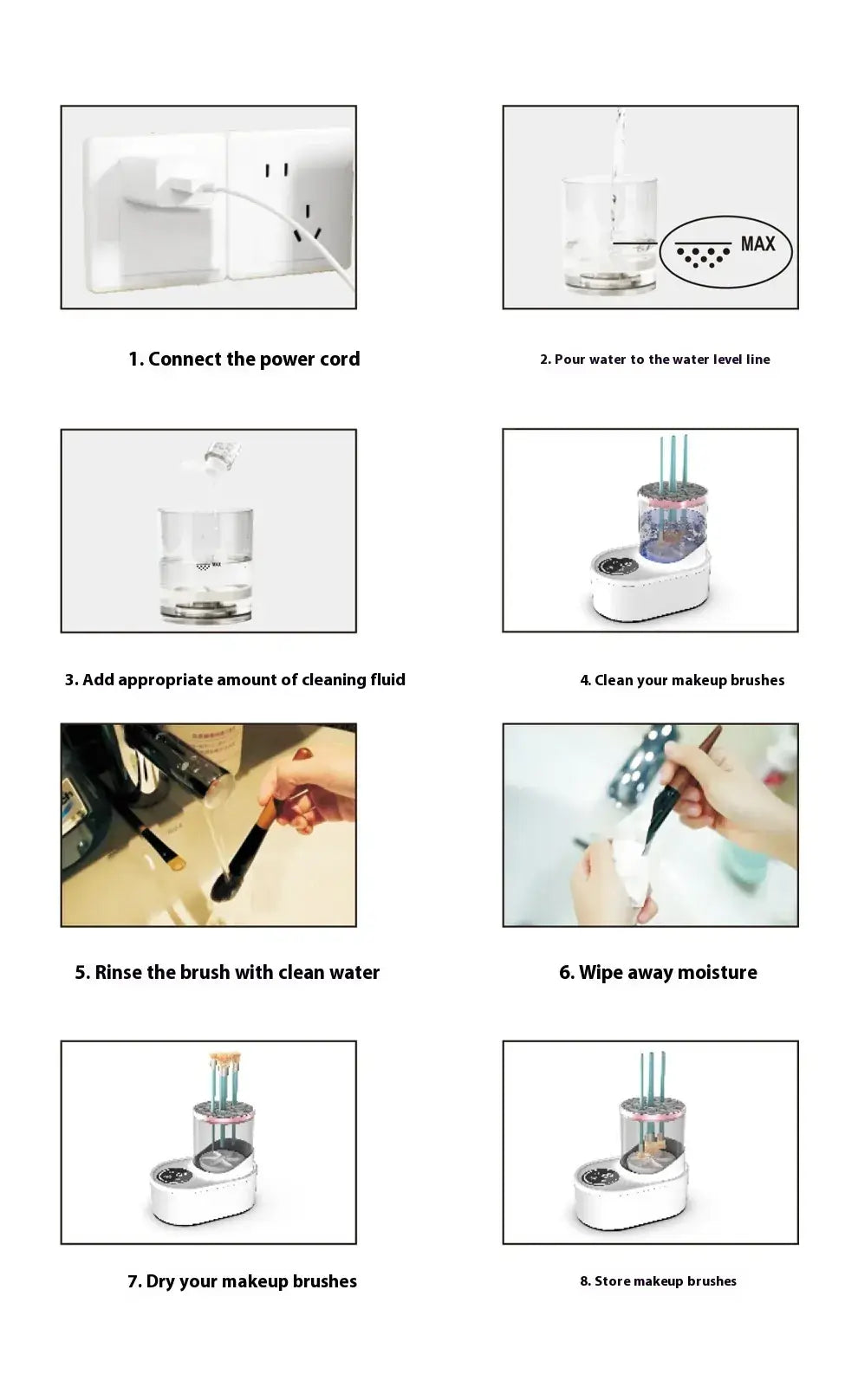 Electric Makeup Brush Cleaner and Dryer - USB Powered with Auto Drying