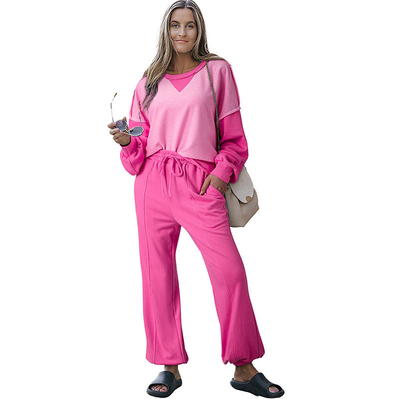 Women's Long-sleeve Top And Pants Sports Set