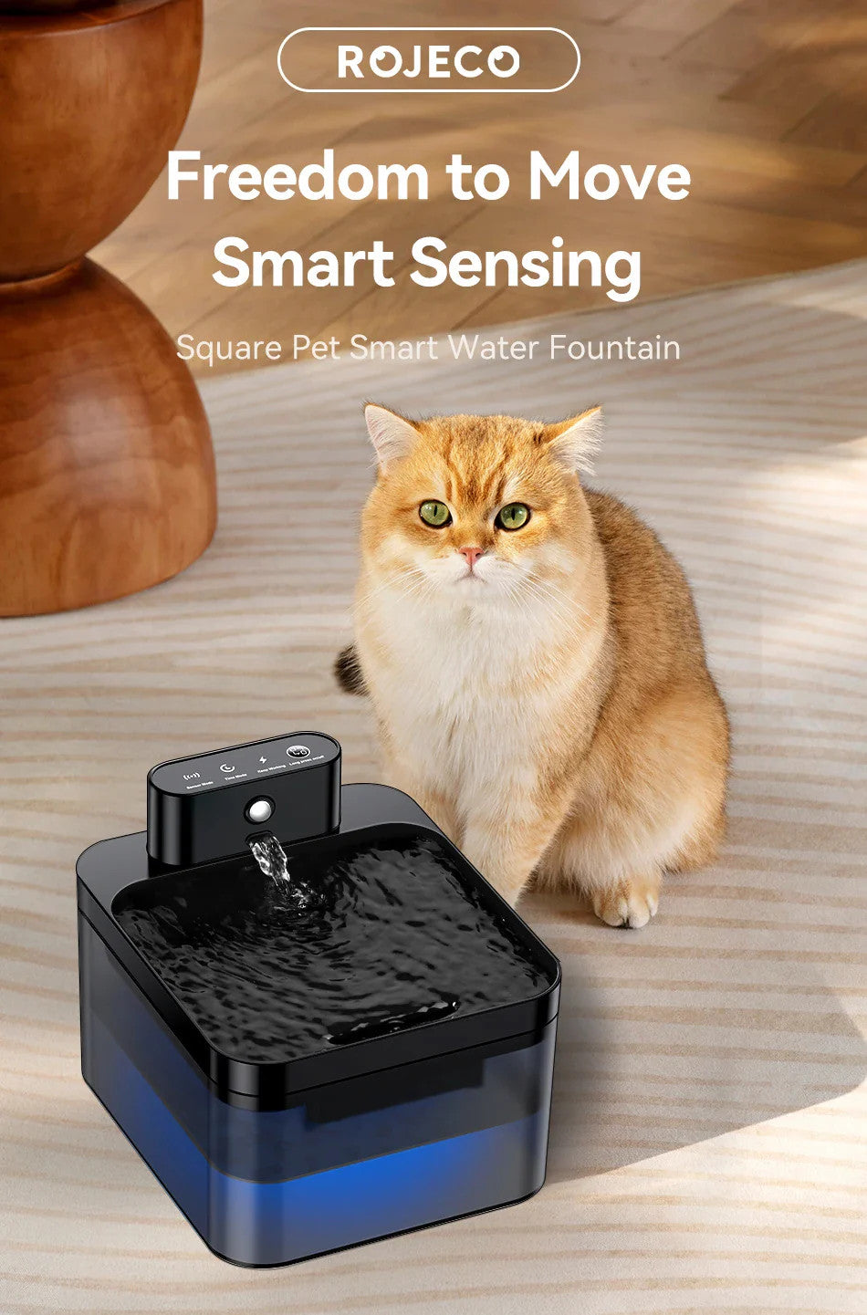 Wireless Automatic Cat Water Fountain 2600mAh Dispenser For Dog And Cat