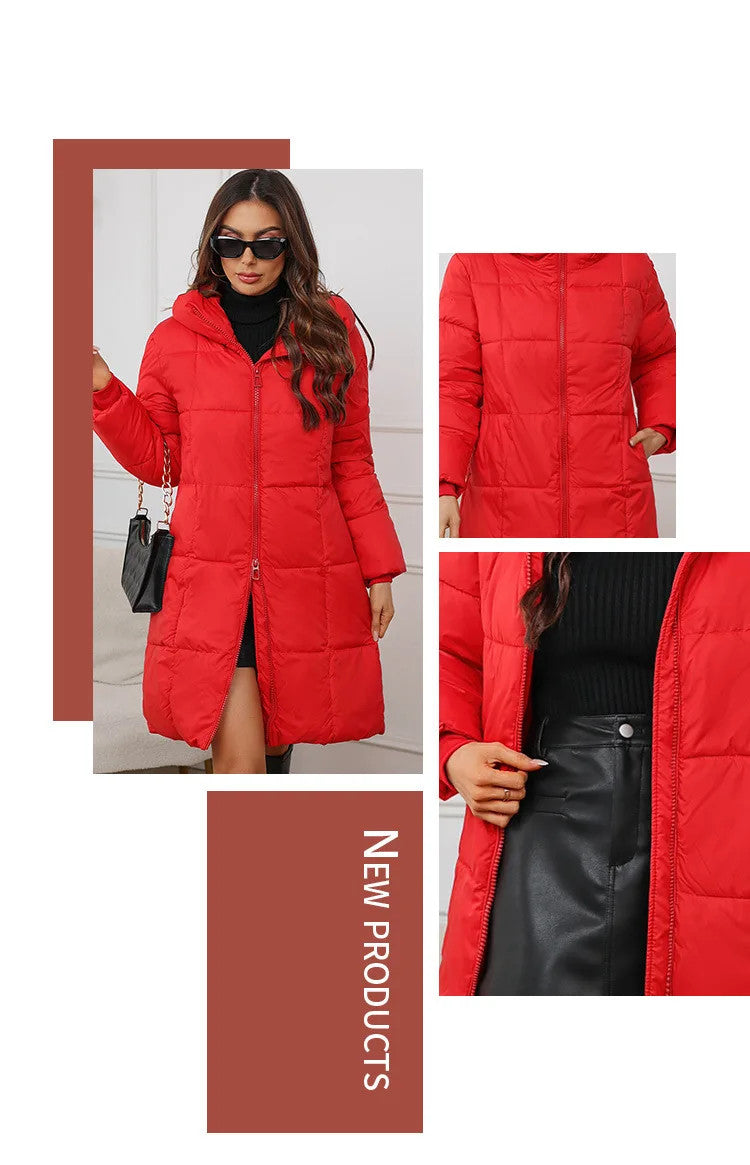 Women's Long Winter Parkas Thick Down Cotton Coat