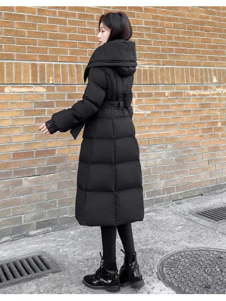 Women's Long Thick down Cotton Coat Knee-Length Winter Jacket