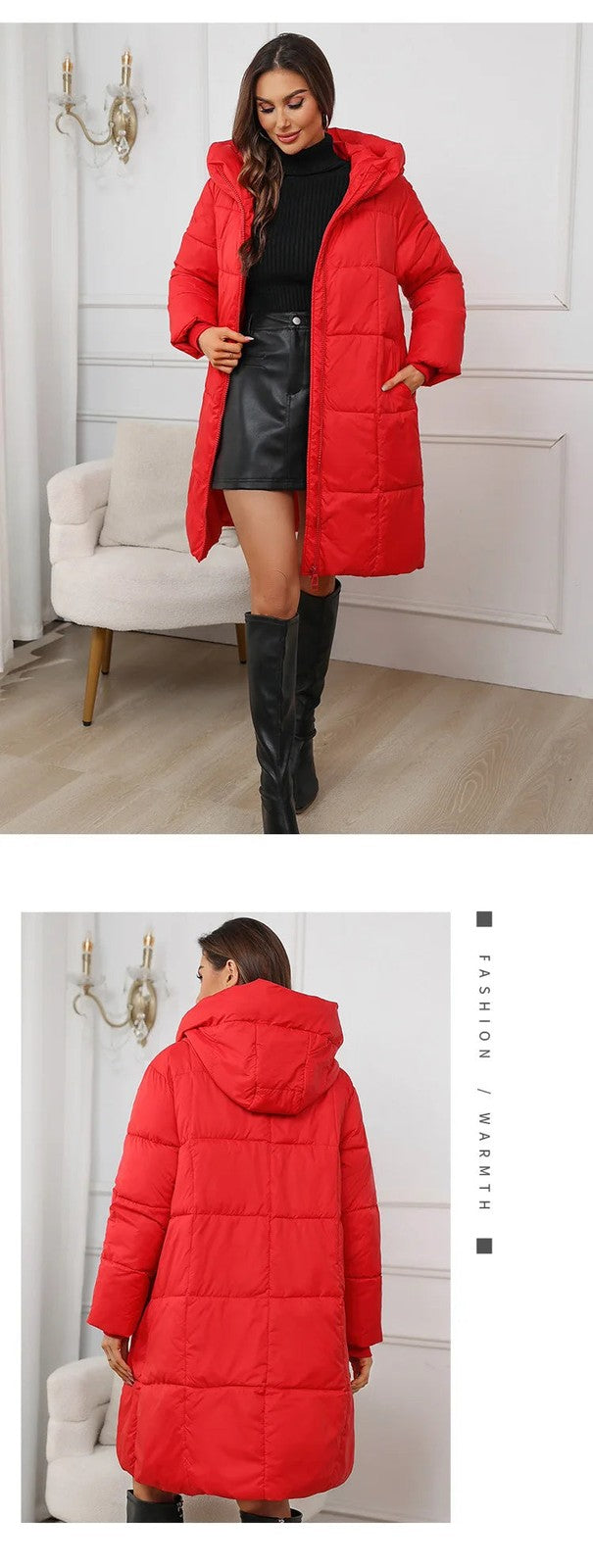 Women's Long Winter Parkas Thick Down Cotton Coat