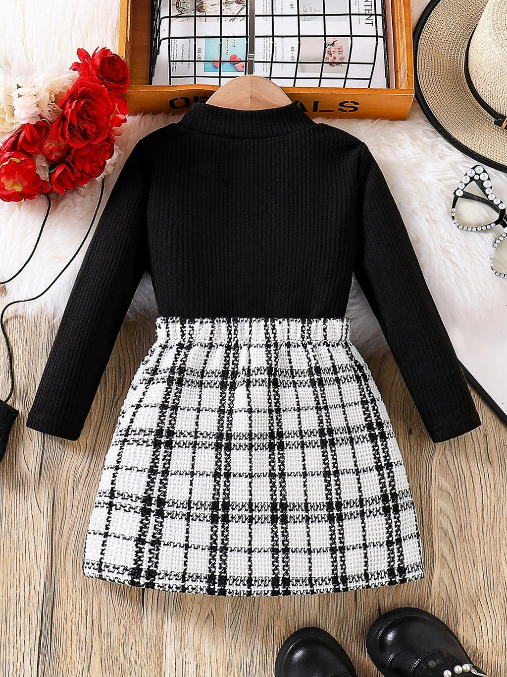 Spring and autumn fashion girls casual 2-piece micro elastic solid color