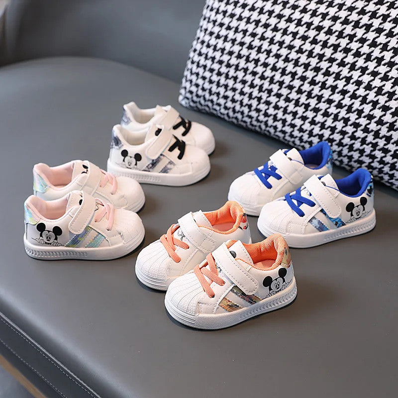 Disney White Casual Shoes For Baby Boy Girl Brand Children Sneaker Mickey Mouse