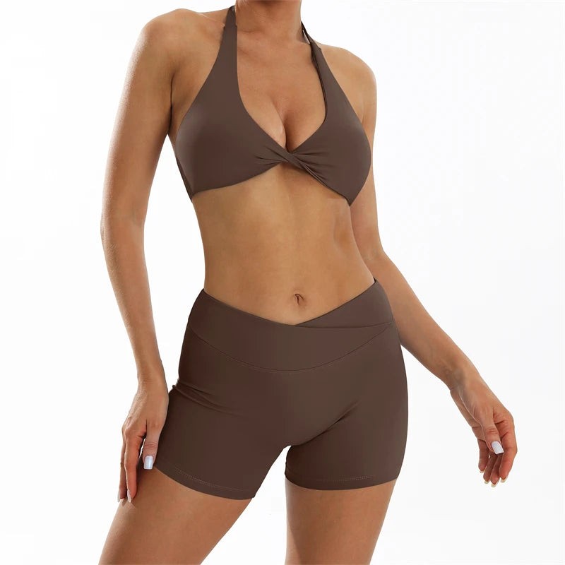 Butt Lifting Sports Set Shorts Gym Exercise Clothes Women's Yoga Suit For