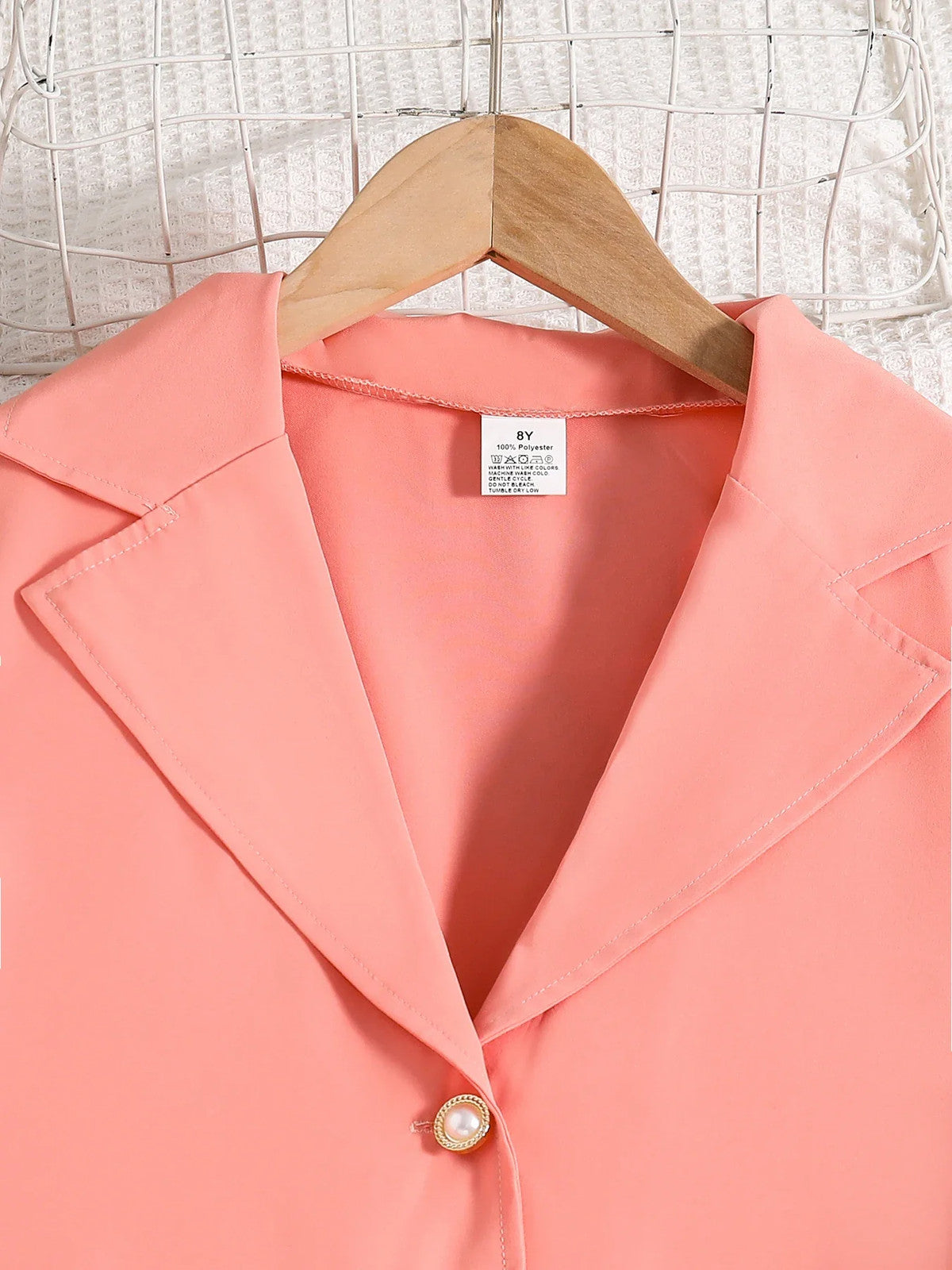 Spring and summer girls fashion outdoor leisure vacation 2-piece pink suit +