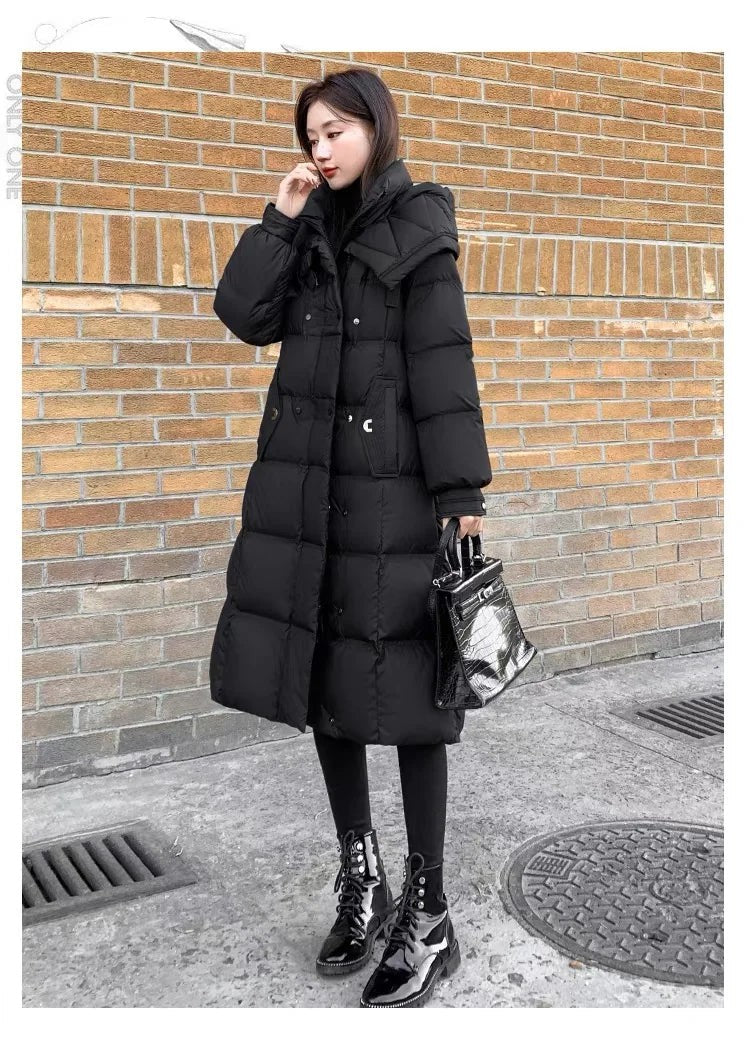 Women's Long Thick down Cotton Coat Knee-Length Winter Jacket