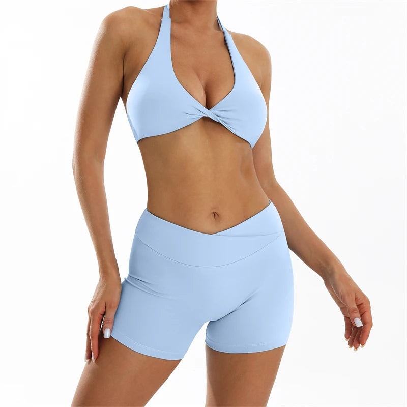 Butt Lifting Sports Set Shorts Gym Exercise Clothes Women's Yoga Suit For