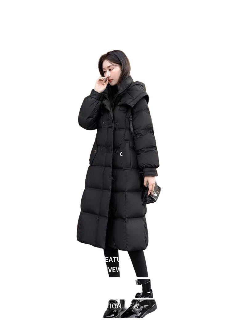 Women's Long Thick down Cotton Coat Knee-Length Winter Jacket