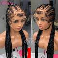 36" Full Lace Frontal Wigs Synthetic Jumbo Braided Wigs For Black Women Box