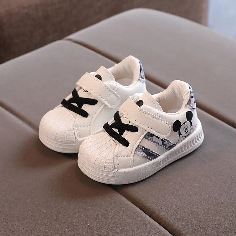 Disney White Casual Shoes For Baby Boy Girl Brand Children Sneaker Mickey Mouse