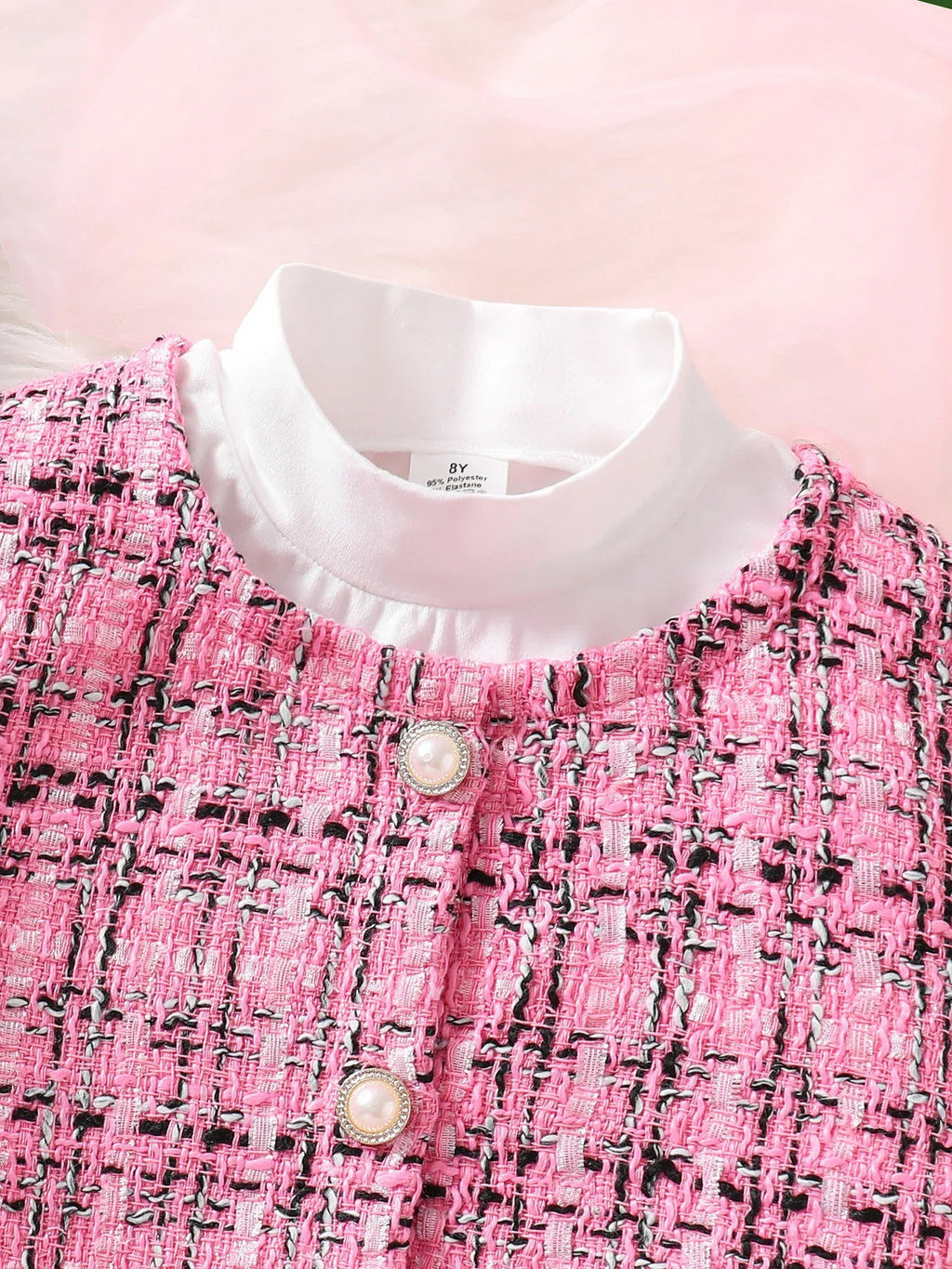 Children's Clothing Girls' Fashion Fragrance Set -3-Piece Set of Pink Checkered