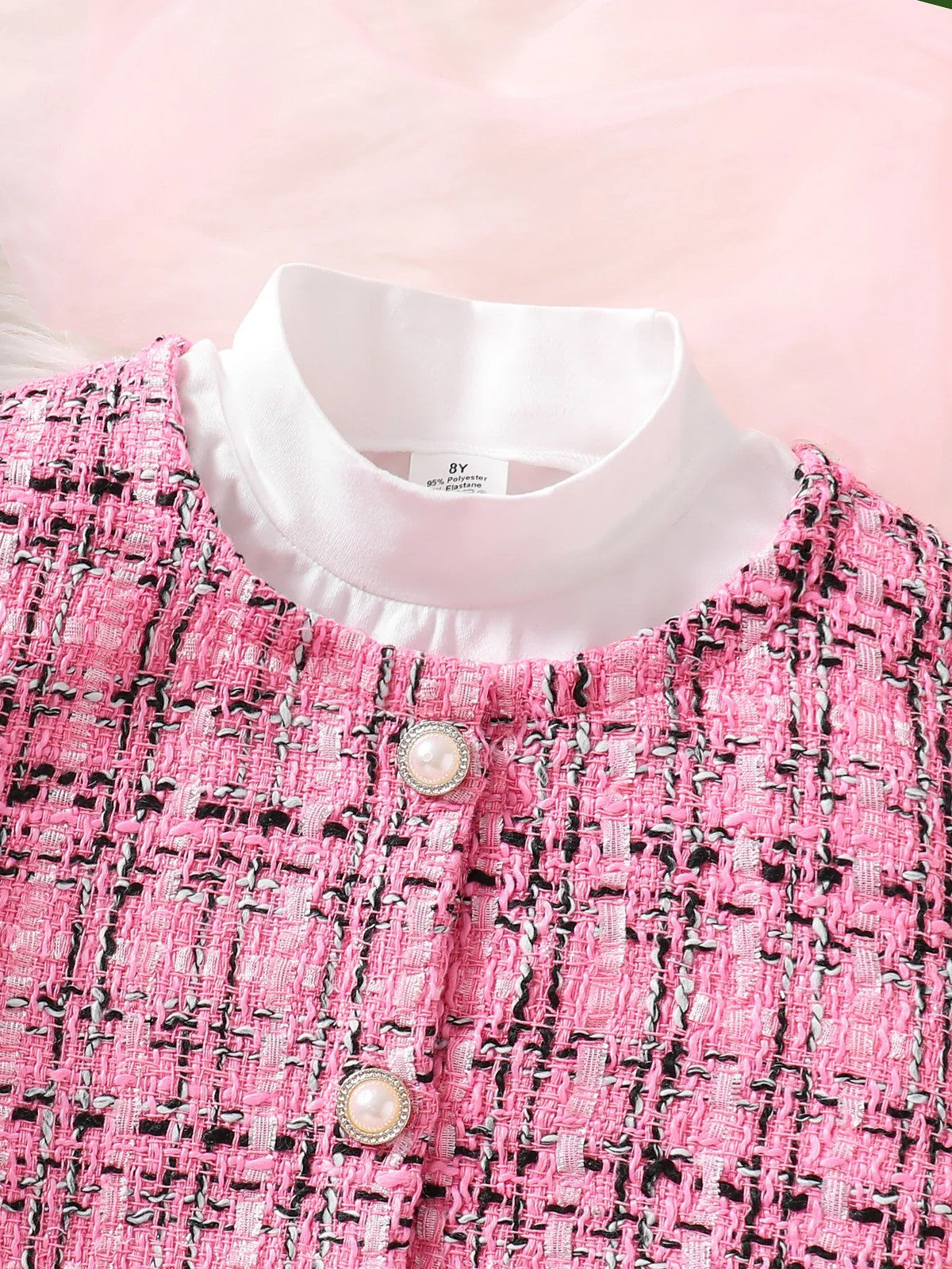 Children's Clothing Girls' Fashion Fragrance Set -3-Piece Set of Pink Checkered