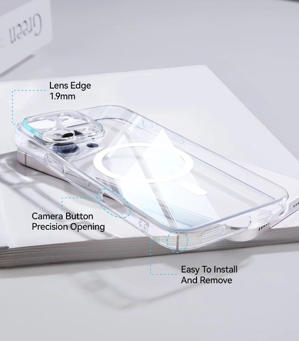 Joyroom Magnetic Case For iPhone 16 15 Pro Max Case Anti Yellow Transparent