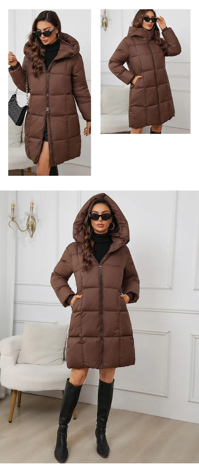 Women's Long Winter Parkas Thick Down Cotton Coat