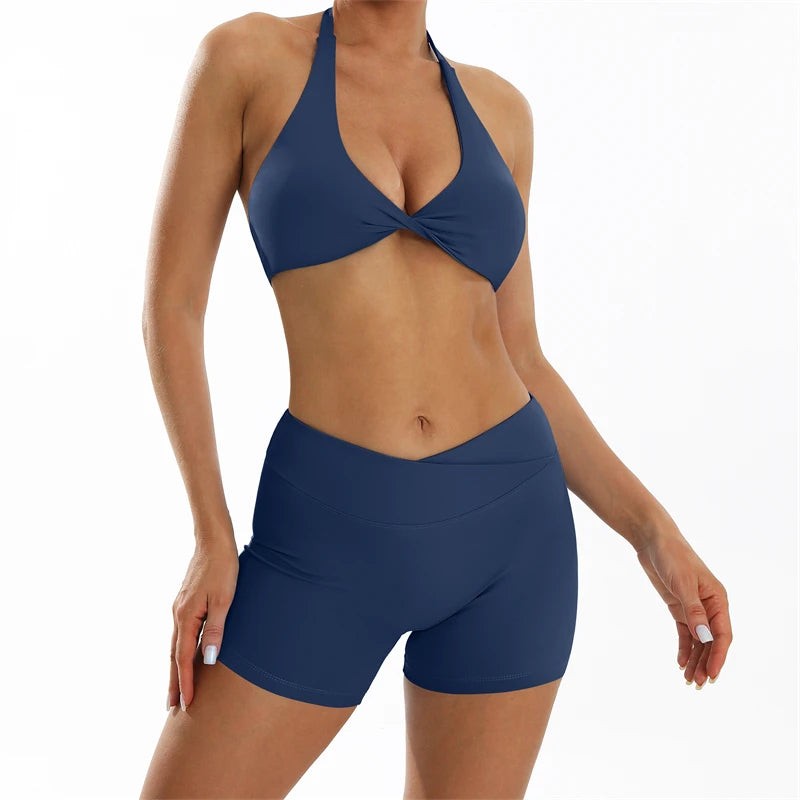 Butt Lifting Sports Set Shorts Gym Exercise Clothes Women's Yoga Suit For