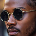 Small Frame Round Steampunk Sunglasses Men 2025 Luxury Brand Retro Punk Sun