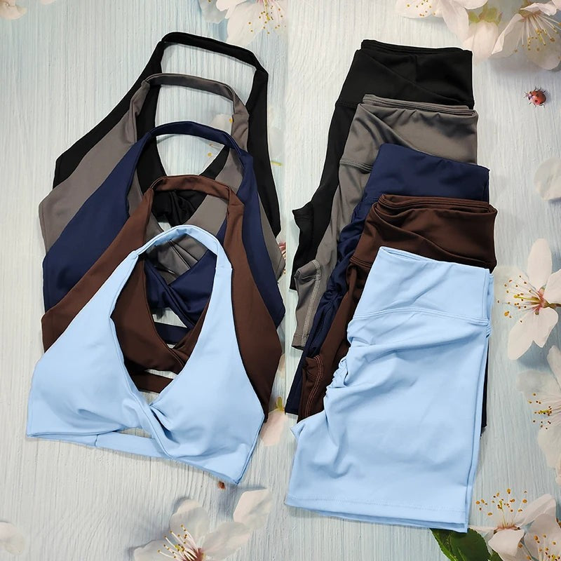 Butt Lifting Sports Set Shorts Gym Exercise Clothes Women's Yoga Suit For