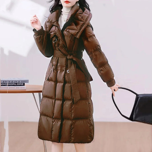 Women's Long Thick down Cotton Coat Knee-Length Winter Jacket