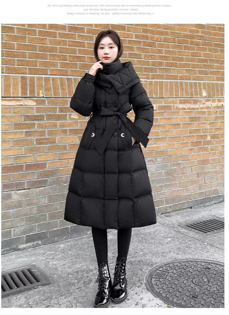 Women's Long Thick down Cotton Coat Knee-Length Winter Jacket