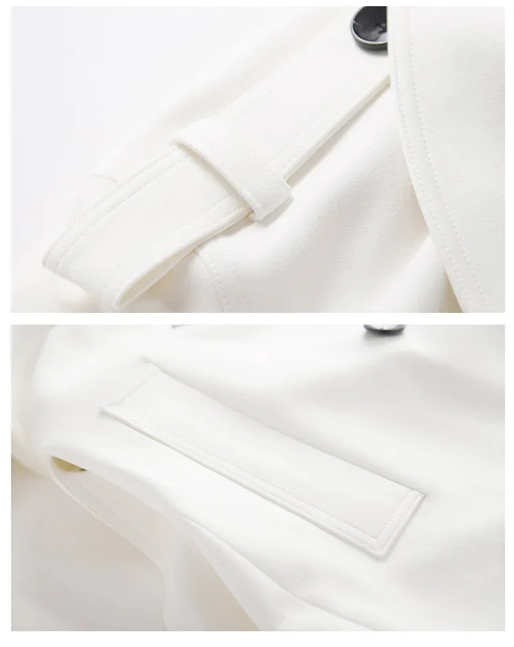 Women's Spring Autumn Fashionable Double-breasted Long Sleeve Coat