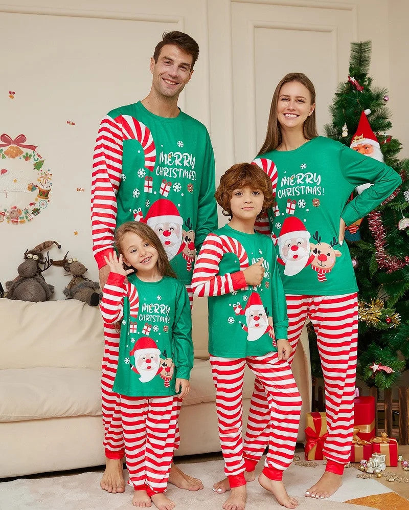 2025 Christmas Family Matching Pajamas Adult Kid Baby Outfits Tops+Pants 2PCS