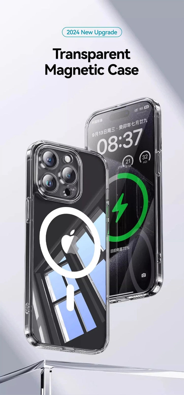 Joyroom Magnetic Case For iPhone 16 15 Pro Max Case Anti Yellow Transparent