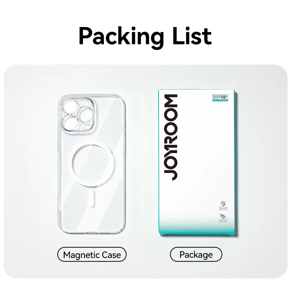 Joyroom Magnetic Case For iPhone 16 15 Pro Max Case Anti Yellow Transparent