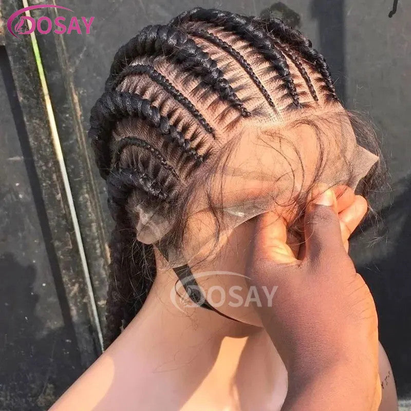 36" Full Lace Frontal Wigs Synthetic Jumbo Braided Wigs For Black Women Box
