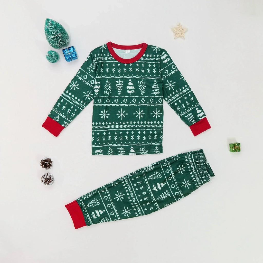 Women Men Boys Girls Christmas Pajamas Set All Over Print 2 Pieces Suit