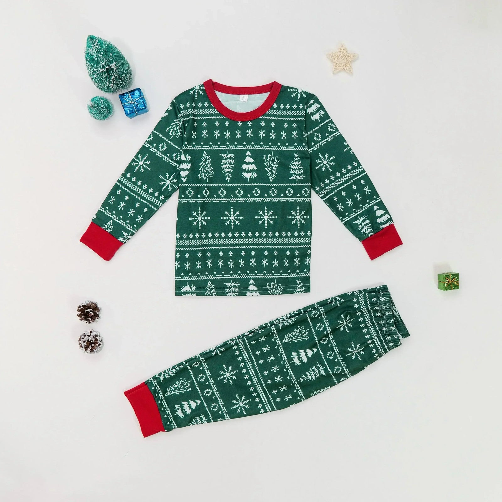 Women Men Boys Girls Christmas Pajamas Set All Over Print 2 Pieces Suit