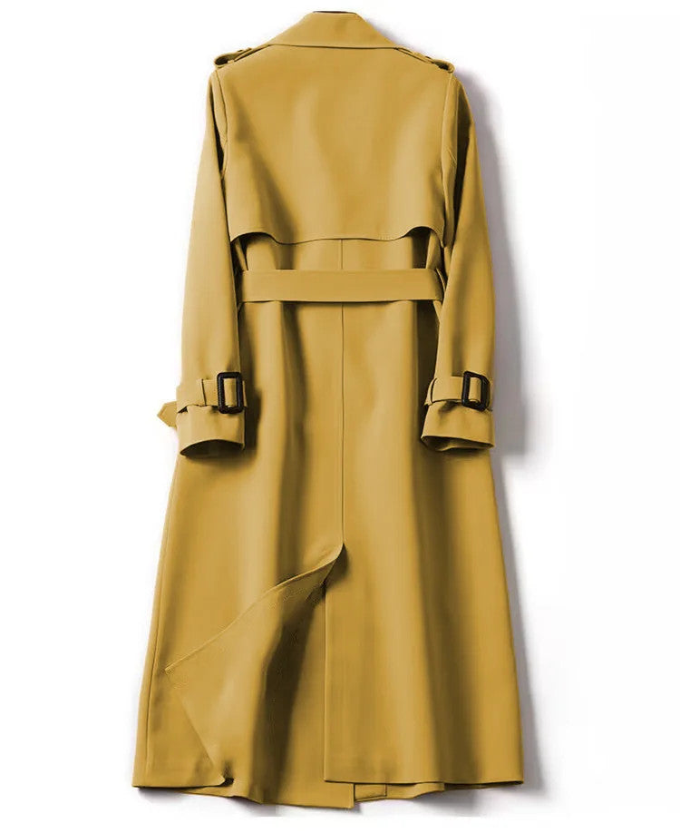 Long Sleeve Trench Coat For Women Office Long Outerwears Jacket