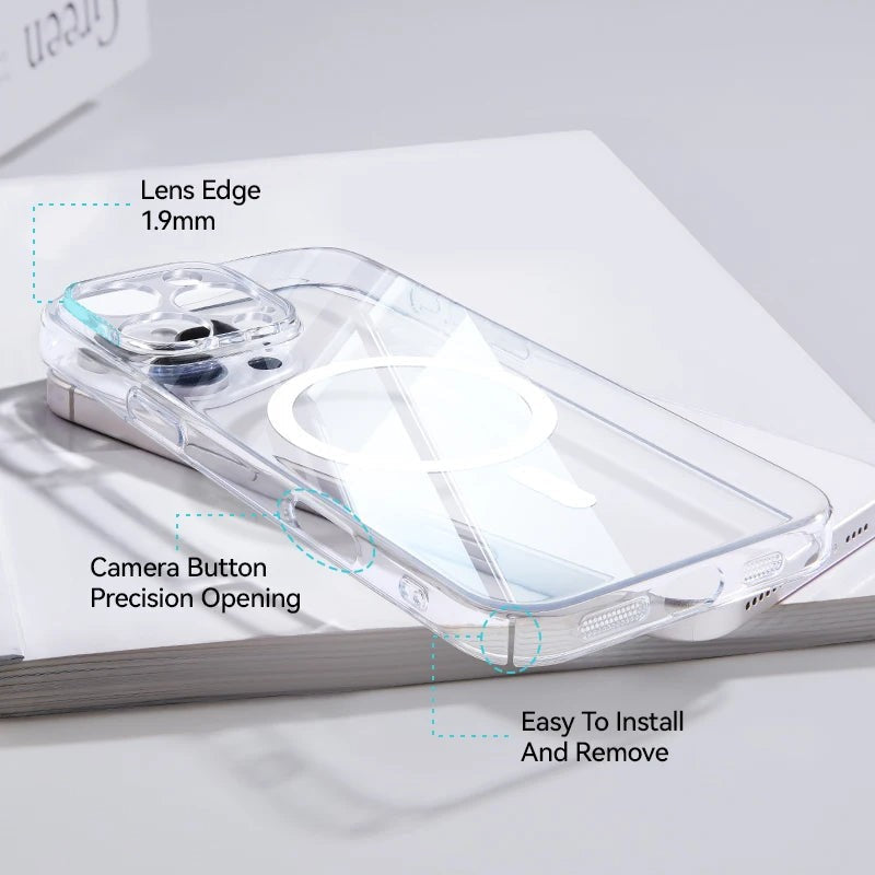 Joyroom Magnetic Case For iPhone 16 15 Pro Max Case Anti Yellow Transparent