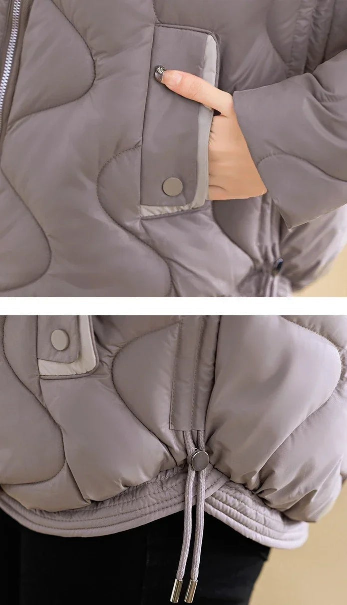 Winter Women Outerwear Hooded Cotton Parkas